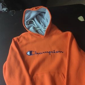 Boys orange Champion hooded sweatshirt